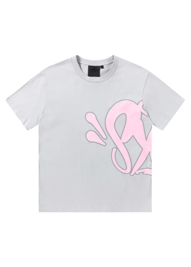 Graffiti Short Set Pink Grey