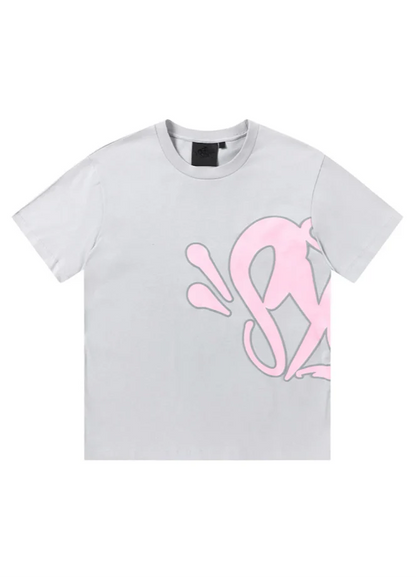Graffiti Short Set Pink Grey
