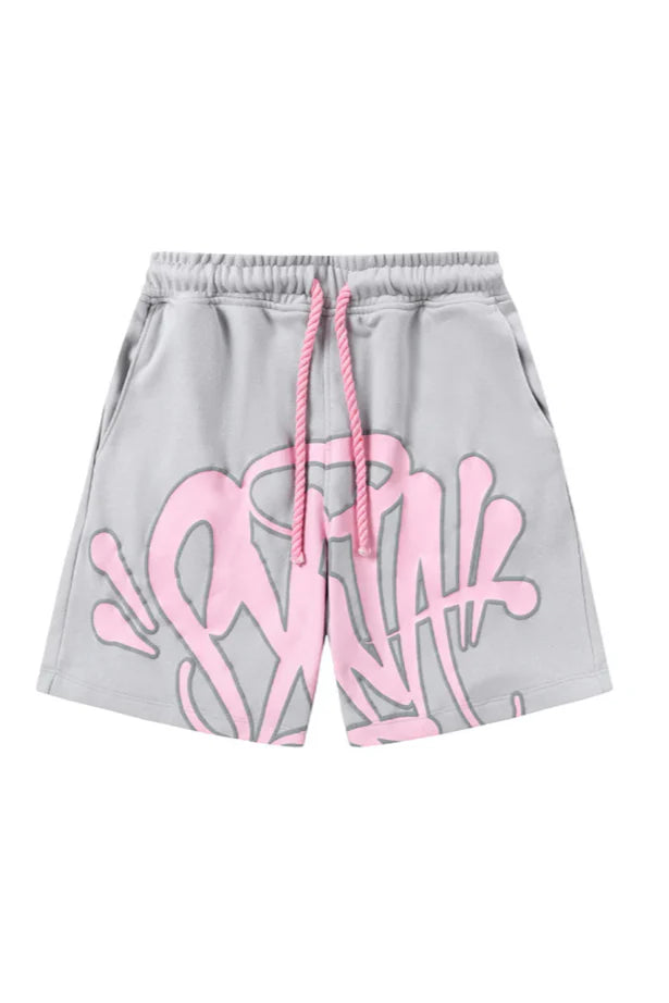 Graffiti Short Set Pink Grey