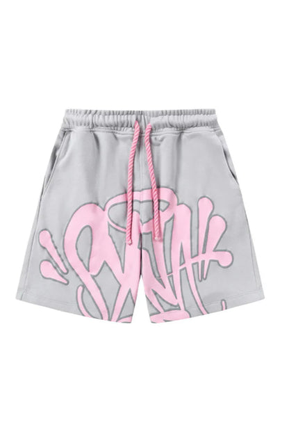 Graffiti Short Set Pink Grey