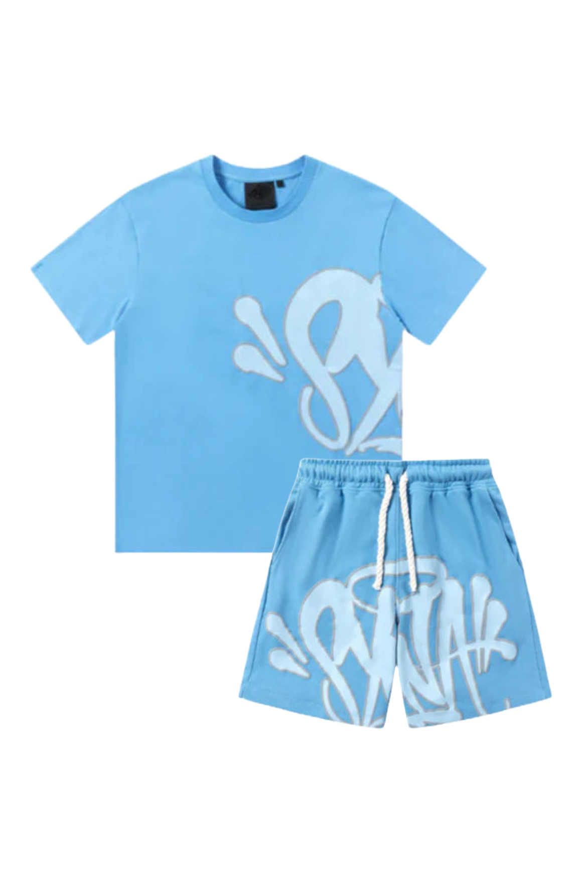 Graffiti Short Set Baby Blue